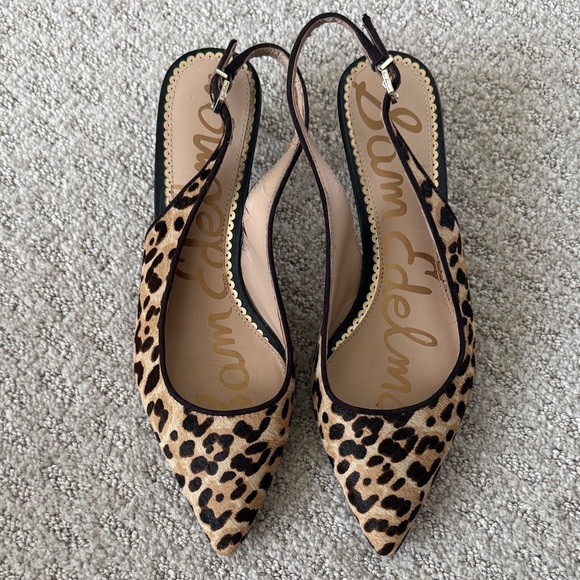 Sam Edelman Shoes - Sam Edelman Leopard Print Slingback Kitten Heels. Size 7.